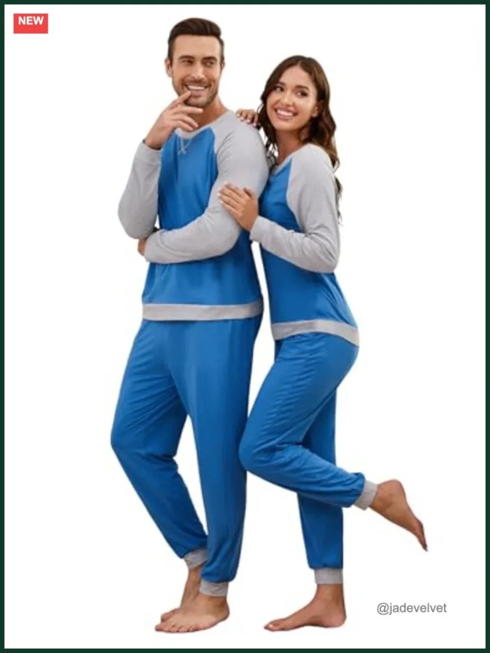Long Sleeve Pajama Set for Couples - 2 Piece Cozy Loungewear Set S-XXL